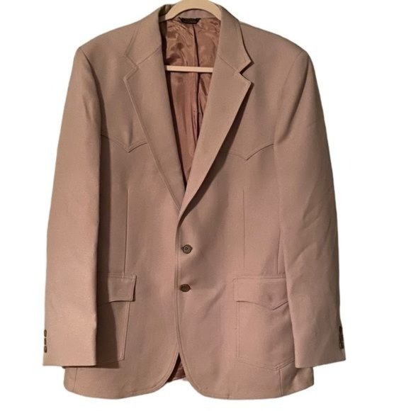 Levi’s Western Wear Vintage Mens Blazer Size 44L Tan Made In USA San Francisco - Picture 1 of 12